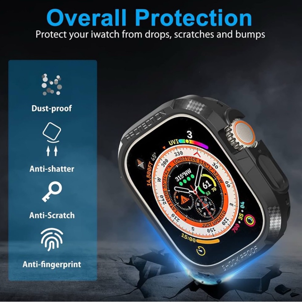 Apple Watch Ultra compatible tpu black case 49 mm (2 pack) NWOT. - Picture 3 of 7